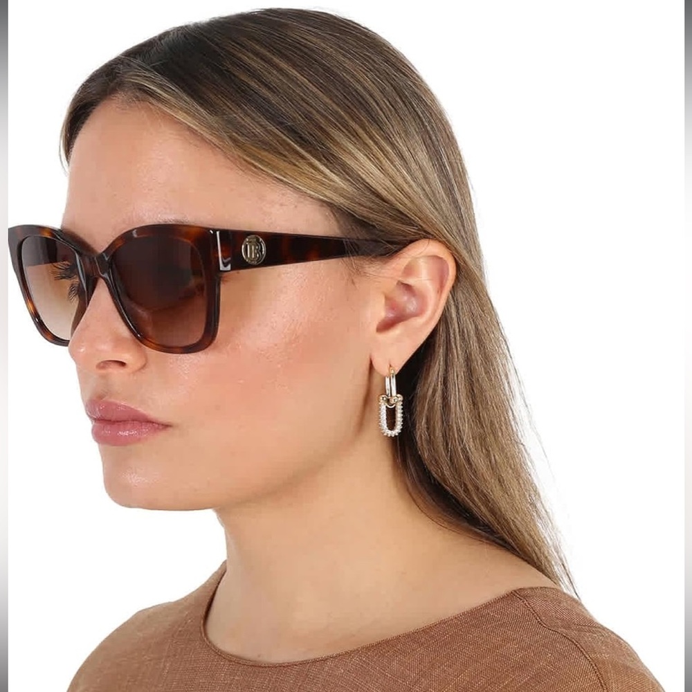 BURBERRY BE 4345 331613 Light Havana Plastic Square Sunglasses Brown Gradient - Picture 12 of 16